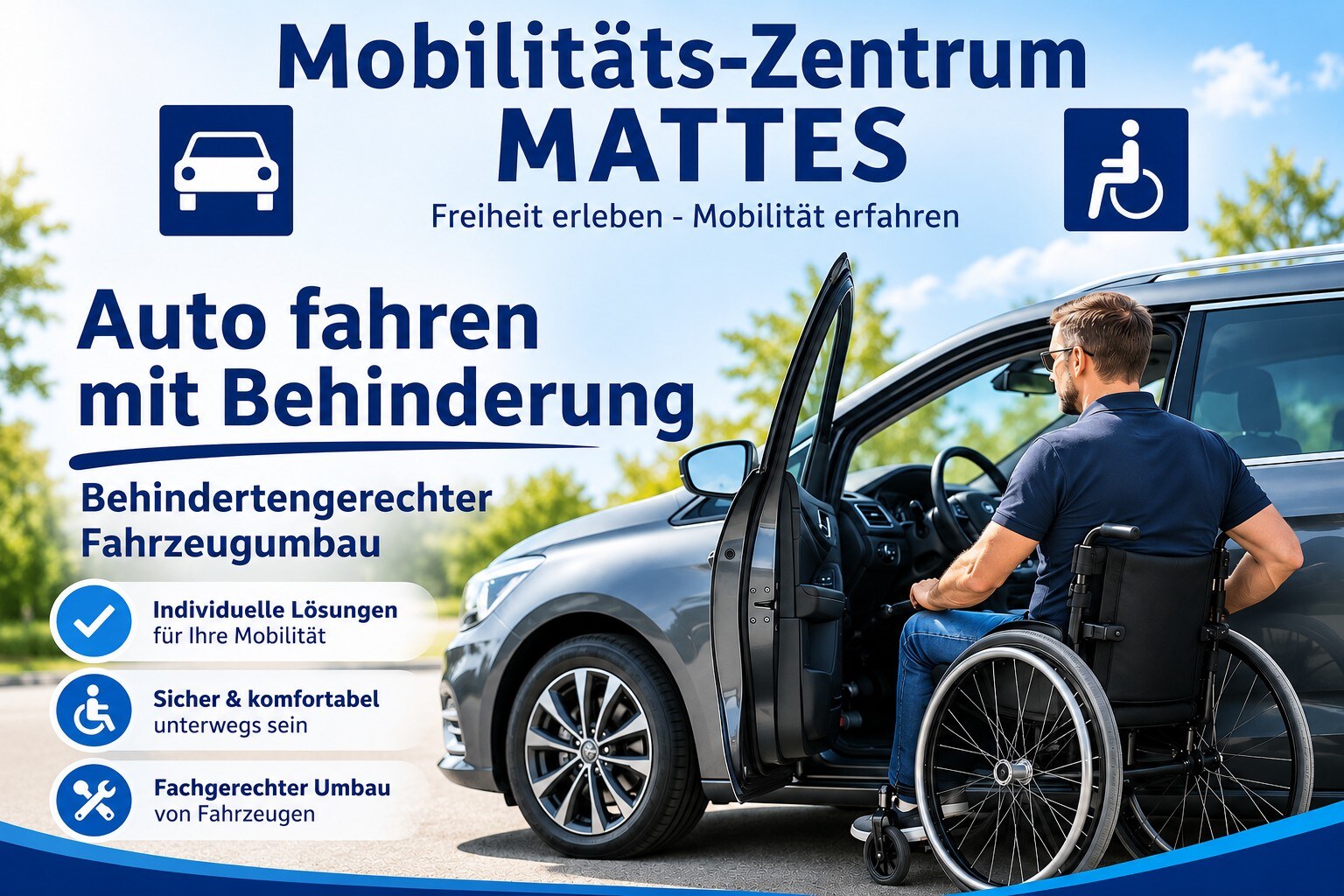 Mobilitäts-Zentrum Mattes – Auto fahren mit Behinderung, behindertengerechter Fahrzeugumbau: individuelle Lösungen, sicher & komfortabel unterwegs, fachgerechter Umbau